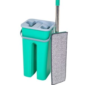 Mop Rodo Flat com Balde 2 em 1 – Sistema Lava e Seca Automático