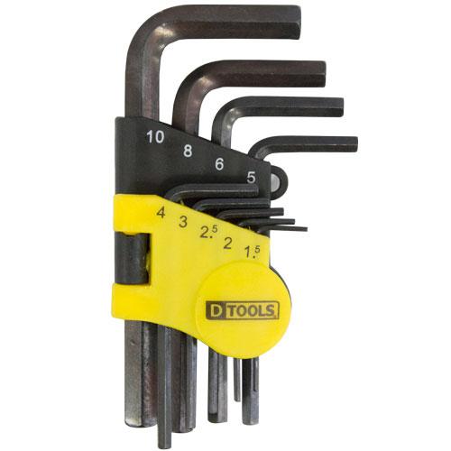 Jogo de Chaves Allen DTools – 10 Peças em Aço Carbono