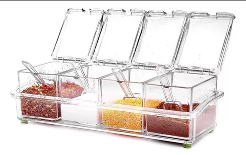 Porta Temperos Acrílico com Colheres – 4 Compartimentos - Imagem 3