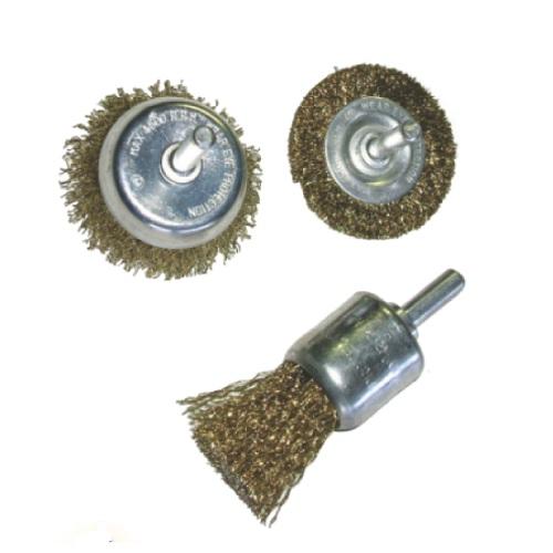 Jogo de Escova de Aço Rotativa – 3 Peças para Furadeira