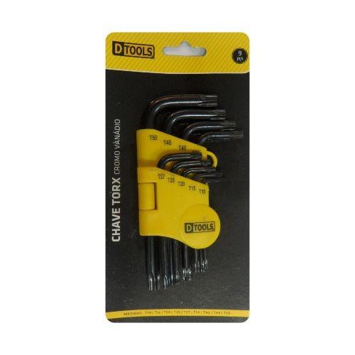 Jogo de Chaves Torx Tipo L DTools – 9 Peças com Suporte - Imagem 2