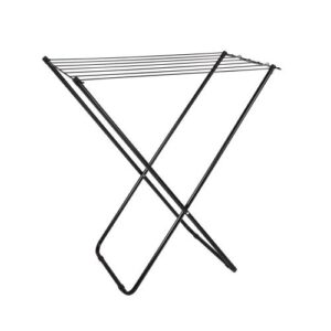 Varal de Chão Dobrável em Aço – Cor Preta