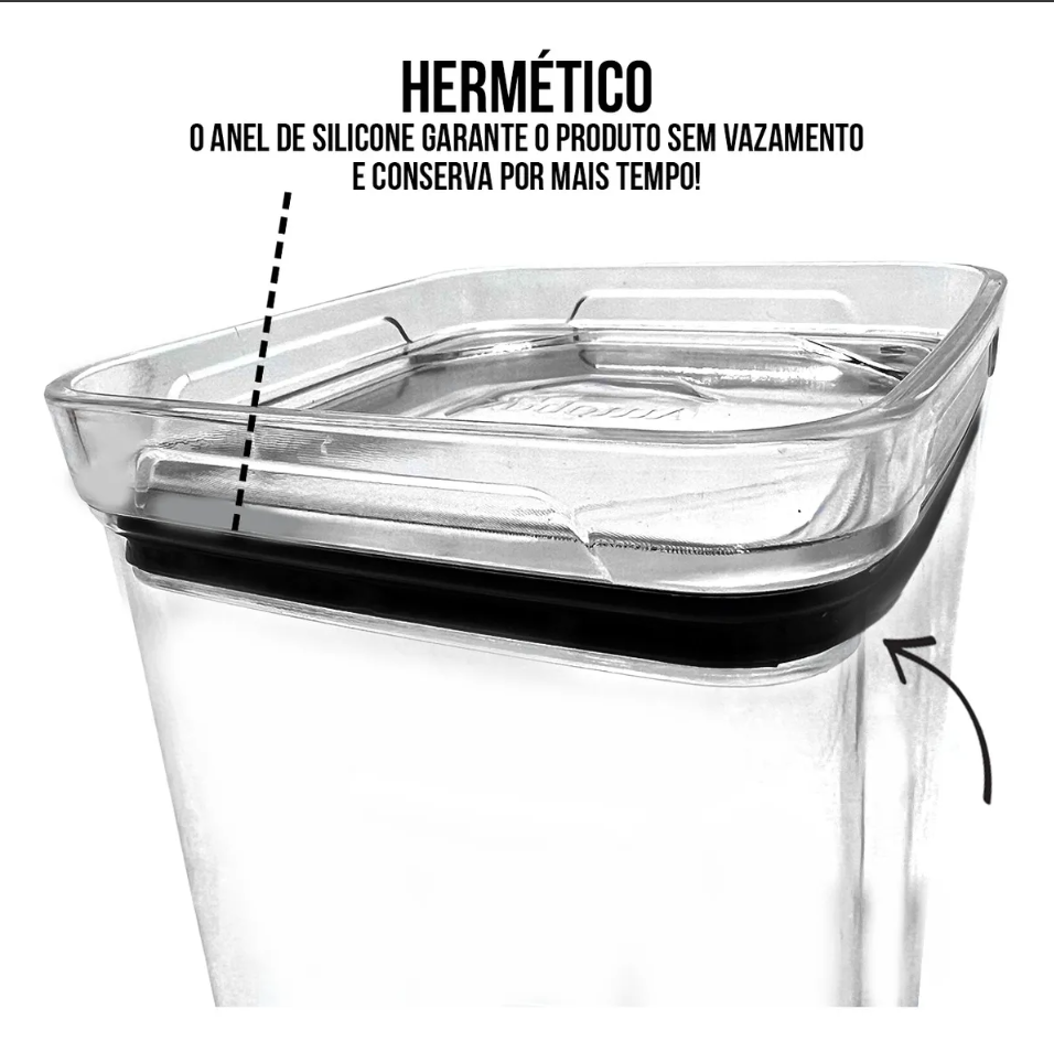 Kit 7 Potes Herméticos de Acrílico Crystal – Amobox - Imagem 5