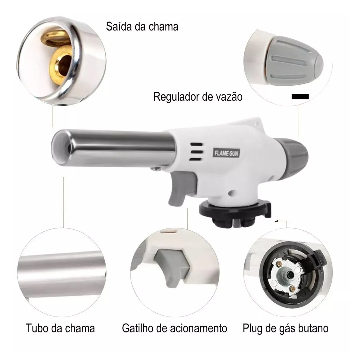 Maçarico Culinário Profissional Portátil com Regulagem de Chama - Imagem 2